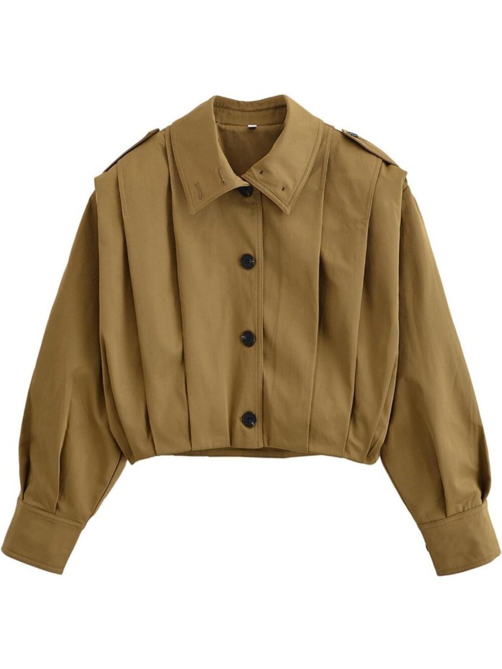 Cropped Pleated Jacket | Casual Short Trench Coat for Women | Stylish Outerwear